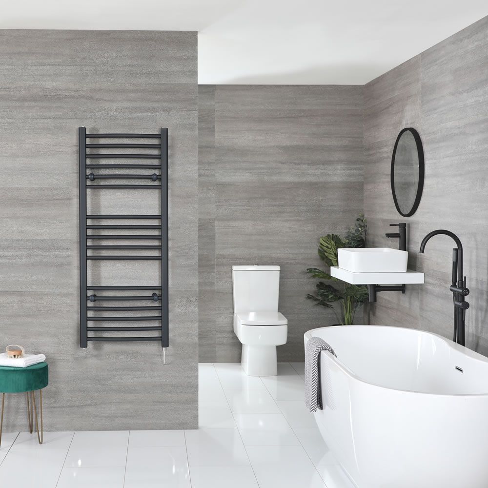 Artle Electric - Anthracite Flat Plug-In Towel Warmer - 47” x 20”