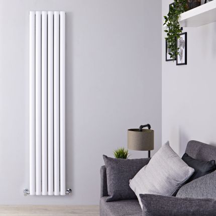 Revive Air - White Aluminum Vertical Double-Panel Designer Radiator - 70.75" x 13.75"