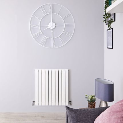 Sloane - White Horizontal Single Flat-Panel Designer Radiator - 25" x 23.5"
