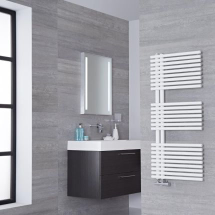 Iseo - Mineral White Hydronic Designer Towel Warmer - 44" x 19.75"