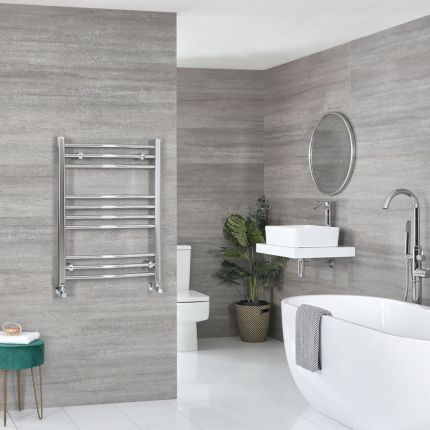 Kent - Chrome Hydronic Curved Towel Warmer - 31 1/2” x 23 5/8”