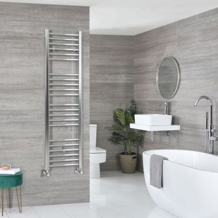 Kent - Chrome Hydronic Flat Towel Warmer - 63" x 15 3/4”