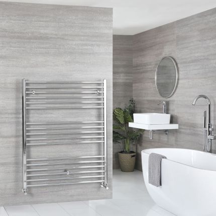 Kent - Chrome Hydronic Flat Towel Warmer - 47 1/4” x 39 3/8”