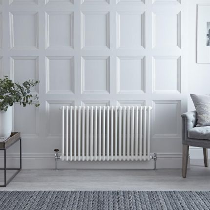 Regent - White Horizontal 2-Column Traditional Cast-Iron Style Radiator - 23.5" x 39.75"