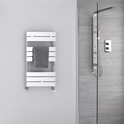 Lustro - Hydronic Chrome Heated Towel Warmer - 33" x 17.75"