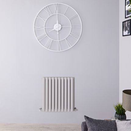 Revive - Light Gray Horizontal Double-Panel Designer Radiator - 25" x 23.5"