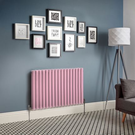 Revive - Pink Horizontal Double-Panel Designer Radiator - All Sizes