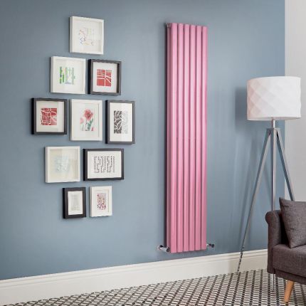 Revive - Pink Vertical Double-Panel Designer Radiator - All Sizes