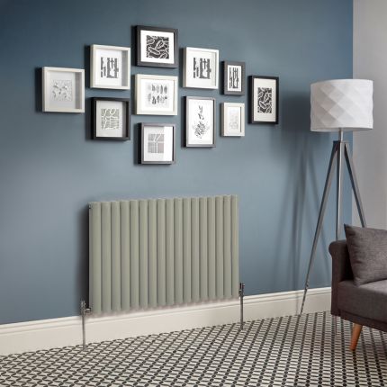 Revive - Sage Green Horizontal Double-Panel Designer Radiator - All Sizes