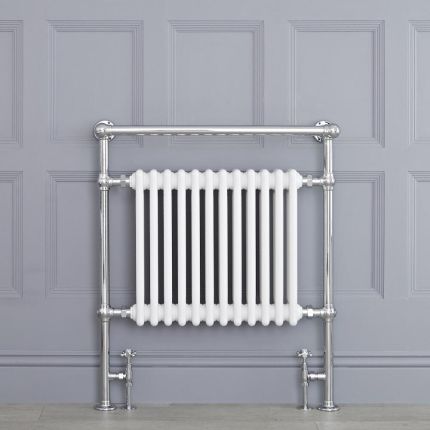 Marquis - White Traditional Heated Towel Warmer with Drying Rail - 36.75" x 31.25"