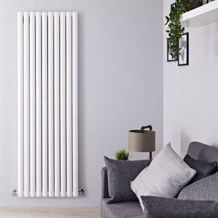 Revive - White Vertical Double-Panel Designer Radiator - 70" x 23.25"