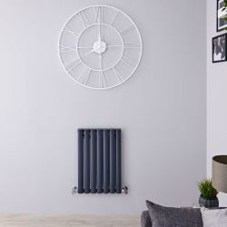 Revive Air - Anthracite Aluminum Horizontal Double-Panel Designer Radiator - 23.5" x 16.25"