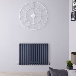 Revive Air - Anthracite Aluminum Horizontal Double-Panel Designer Radiator - 23.5" x 32.75"