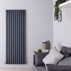 Revive - Anthracite Vertical Double-Panel Designer Radiator - 63" x 23.25"