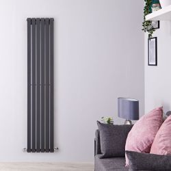 Sloane - Anthracite Vertical Single Flat-Panel Designer Radiator - 63" x 14"
