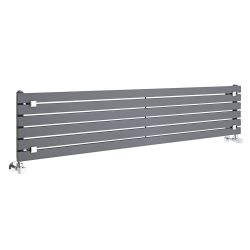 Sloane - Anthracite Horizontal Single Flat-Panel Designer Radiator - 14" x 63"