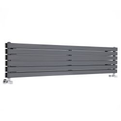 Sloane - Anthracite Horizontal Double Flat-Panel Designer Radiator - 14" x 63"