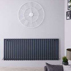 Revive - Anthracite Horizontal Single-Panel Designer Radiator - 25" x 64.75"