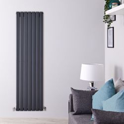 Delta - Anthracite Vertical Double Slim-Panel Designer Radiator - 63" x 19.25"