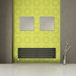Revive - Black Horizontal Single-Panel Designer Radiator - 14" x 63"