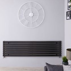 Revive - Black Horizontal Single-Panel Designer Radiator - 18.5" x 63"