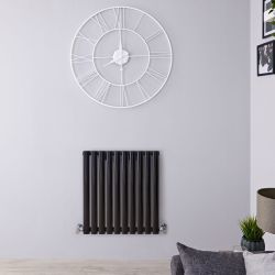 Revive - Black Horizontal Single-Panel Designer Radiator - 25" x 23.25"