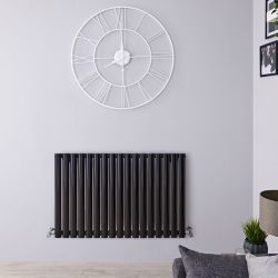 Revive - Black Horizontal Single-Panel Designer Radiator - 25" x 39.25"