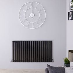 Revive - Black Horizontal Single-Panel Designer Radiator - 25" x 46.5"