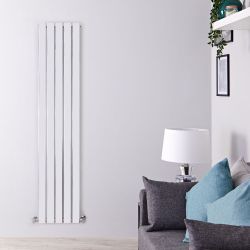 Delta - Chrome Vertical Single Slim-Panel Designer Radiator - 63" x 14.75"