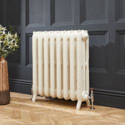 Charlotte - Ornate Cast Iron Radiator - 30.24" Tall - Antique White - Multiple Sizes Available