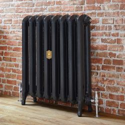Erté - Oval Column Cast Iron Radiator - 29.92" Tall - Slate Black - Multiple Sizes Available