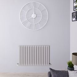 Revive - Light Gray Horizontal Double-Panel Designer Radiator - 25" x 39.25"