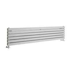 Sloane - Silver Horizontal Double Flat-Panel Designer Radiator - 14" x 63"