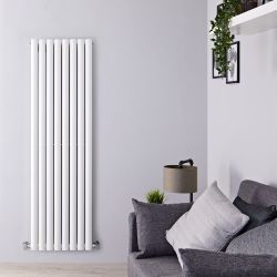 Revive - White Vertical Double-Panel Designer Radiator - 63" x 18.5"