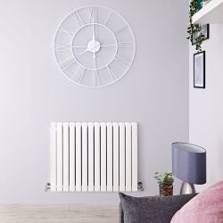 Sloane - White Horizontal Double Flat-Panel Designer Radiator - 25" x 32.75"