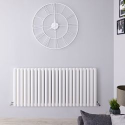 Revive - White Horizontal Double-Panel Designer Radiator - 25" x 55.75"