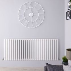 Revive - White Horizontal Double-Panel Designer Radiator - 25" x 64.75"
