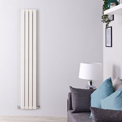 Delta - White Vertical Double Slim-Panel Designer Radiator - 63" x 11"