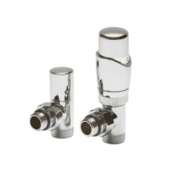 Hudson Reed Minimalist Chrome Thermostatic Angled Radiator Valves (Pair)