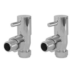 Hudson Reed Minimalist Chrome Manual Angled Radiator Valves (Pair)