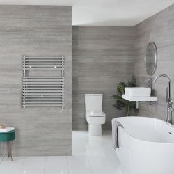 Arno Electric - Chrome Bar On Bar Plug-In Towel Warmer - 28 3/4” x 17 3/4”