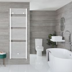 Arno Electric - White Bar On Bar Plug-In Towel Warmer - 68 3/8” x 17 3/4”