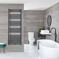 Neva Electric - Anthracite Flat Plug-In Towel Warmer - 63” x 23 5/8”