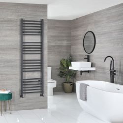 Artle - Anthracite Hydronic Curved Towel Warmer - 63" x 19 5/8”
