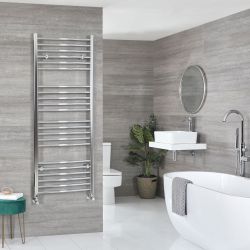 Kent - Chrome Hydronic Curved Towel Warmer - 63” x 19 5/8”