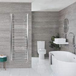 Kent Electric - Chrome Curved Plug-In Towel Warmer - 63” x 20”