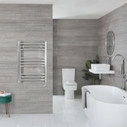 Kent Electric - Chrome Curved Plug-In Towel Warmer - 31” x 24”