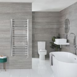 Kent Electric - Chrome Curved Plug-In Towel Warmer - 47” x 24”