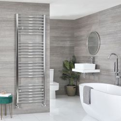 Kent - Chrome Hydronic Curved Towel Warmer - 70 7/8” x 23 5/8”