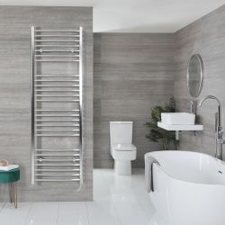 Kent Electric - Chrome Curved Plug-In Towel Warmer - 71” x 24”